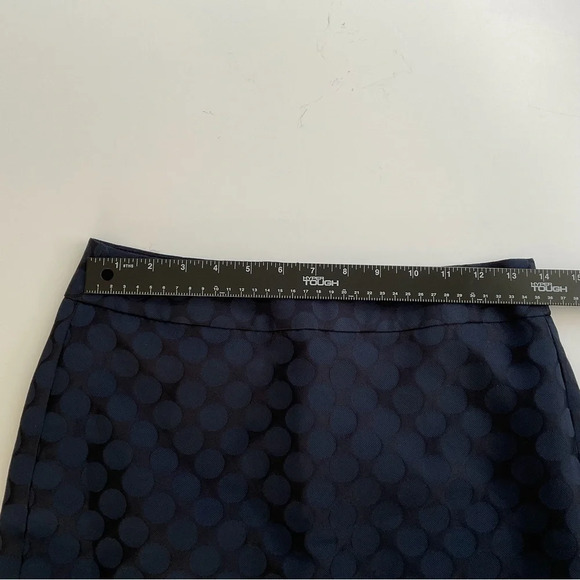 Banana Republic Skirt Sz 2P Navy Blue Pencil Mini Polka Dot Classic Elegant Chic - Picture 5 of 10
